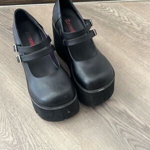Demonia black Mary Jane platform size 8